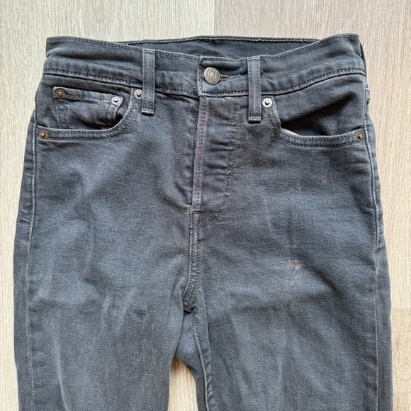 Levi's Women's Gray Black Distressed Skinny Jeans Size 25 Streetwear Denim - Picture 10 of 13